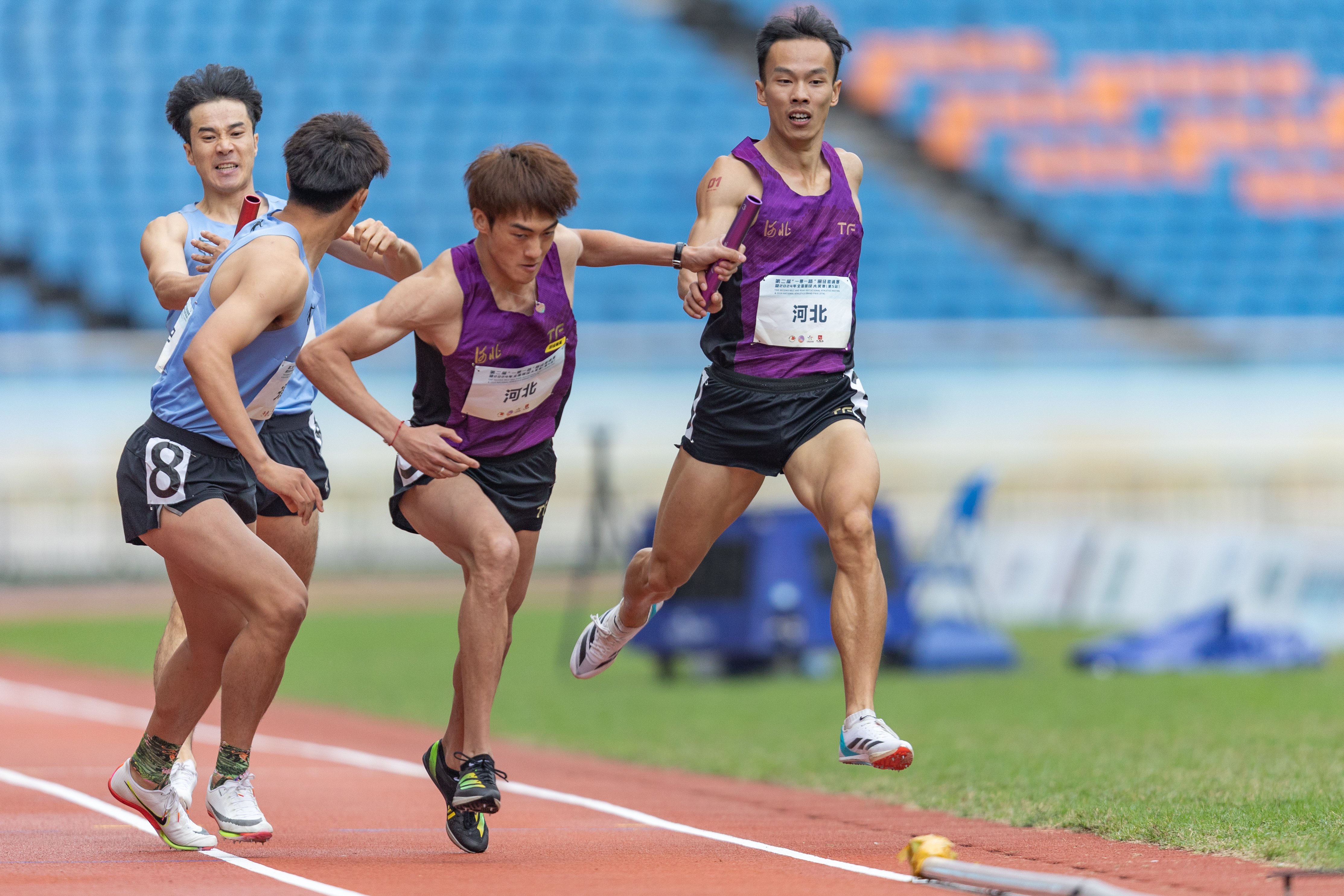 (体育)田径——全国田径大奖赛第五站:男子4x400米接力决赛赛况
