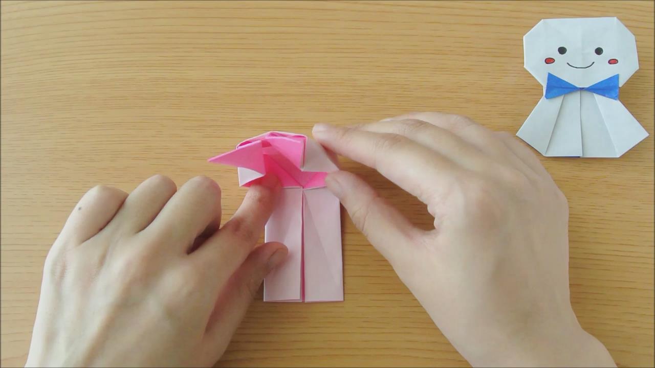 趣味折纸diy,带你学习如何折叠可爱的晴天娃娃!