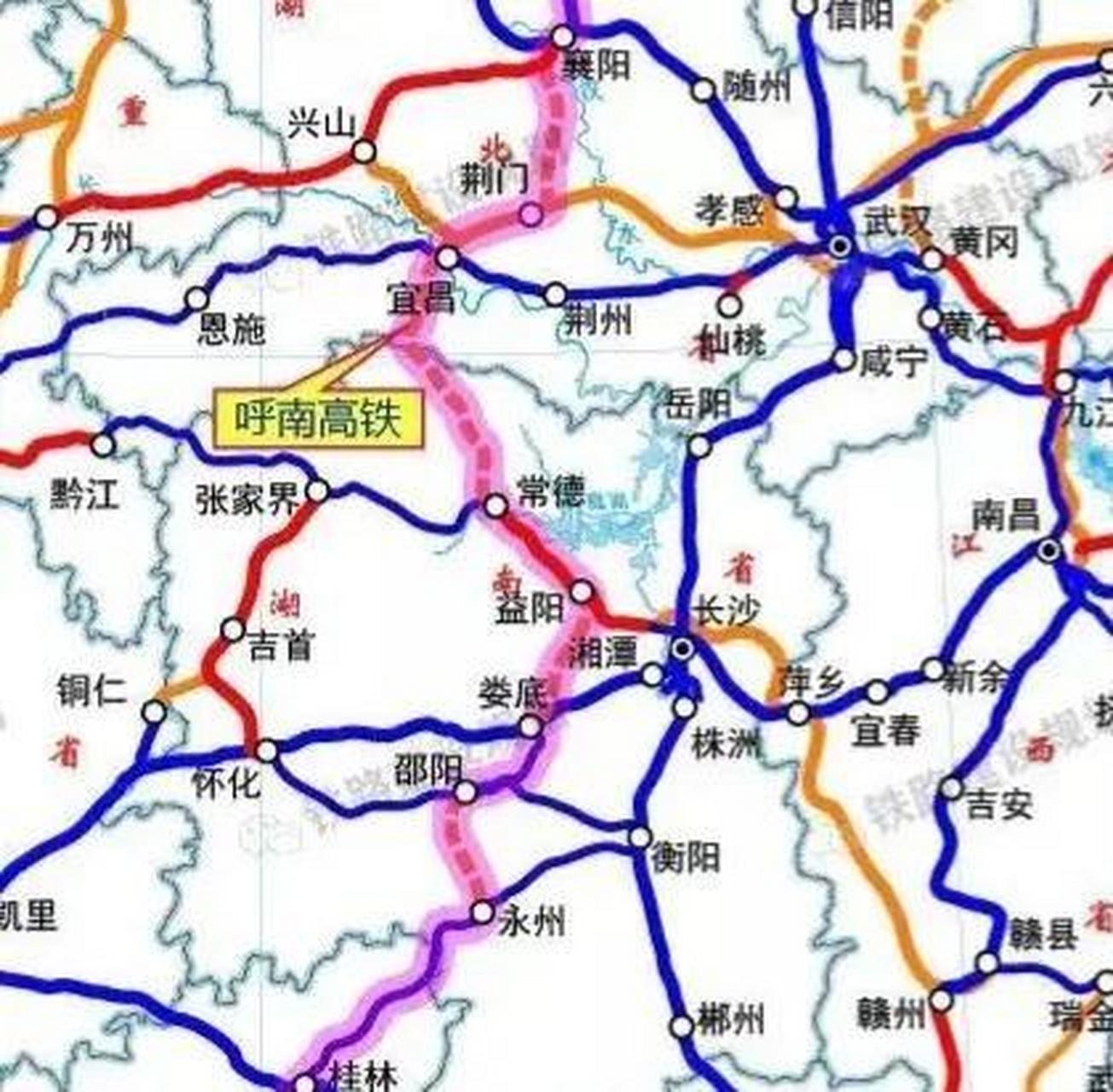 国家纵向高速呼北高速湖南段往湘中弯,国家级纵向高铁呼南高铁湖南段