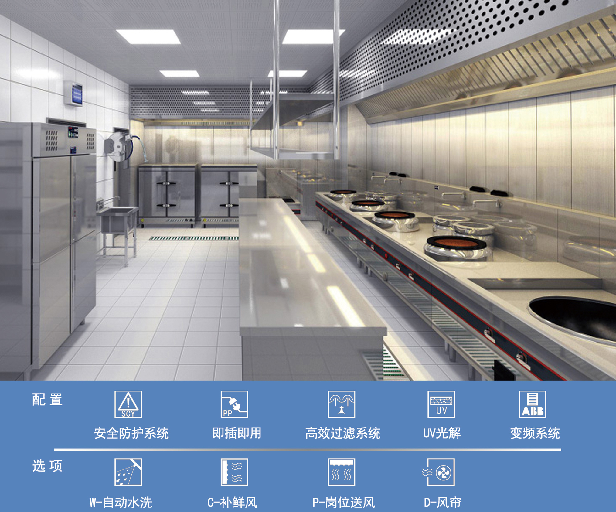 不鏽鋼uv變頻煙罩對廚房油煙淨化具備哪些優勢?