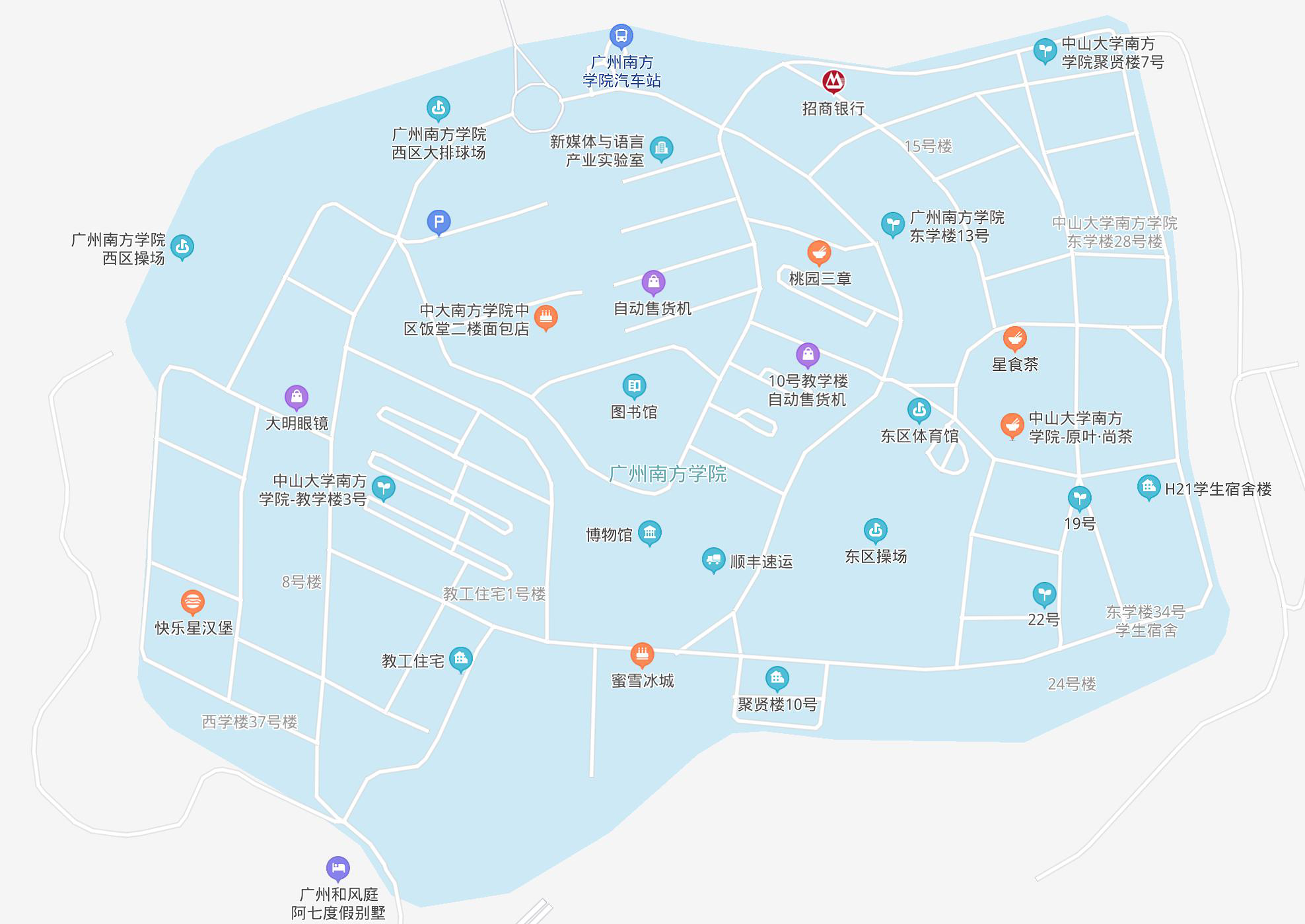 中山大学南方学院地图图片