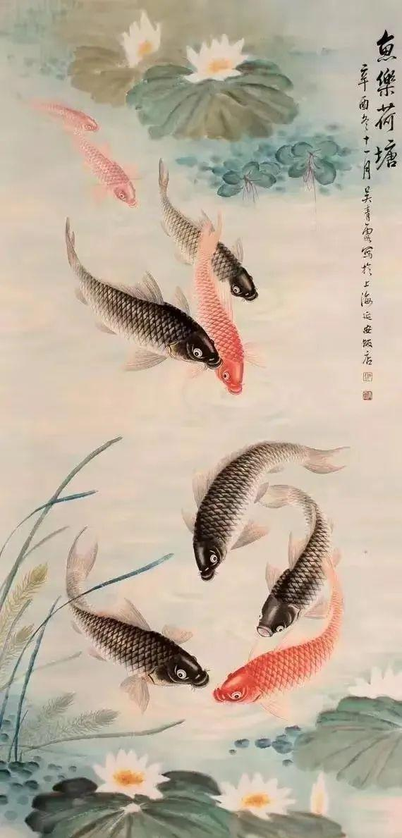 国画九鱼图蕴含丰富文化内涵与独特艺术魅力