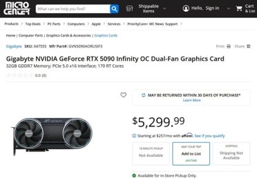 技嘉40周年限量版RTX 5090上架：售价突破35000元！