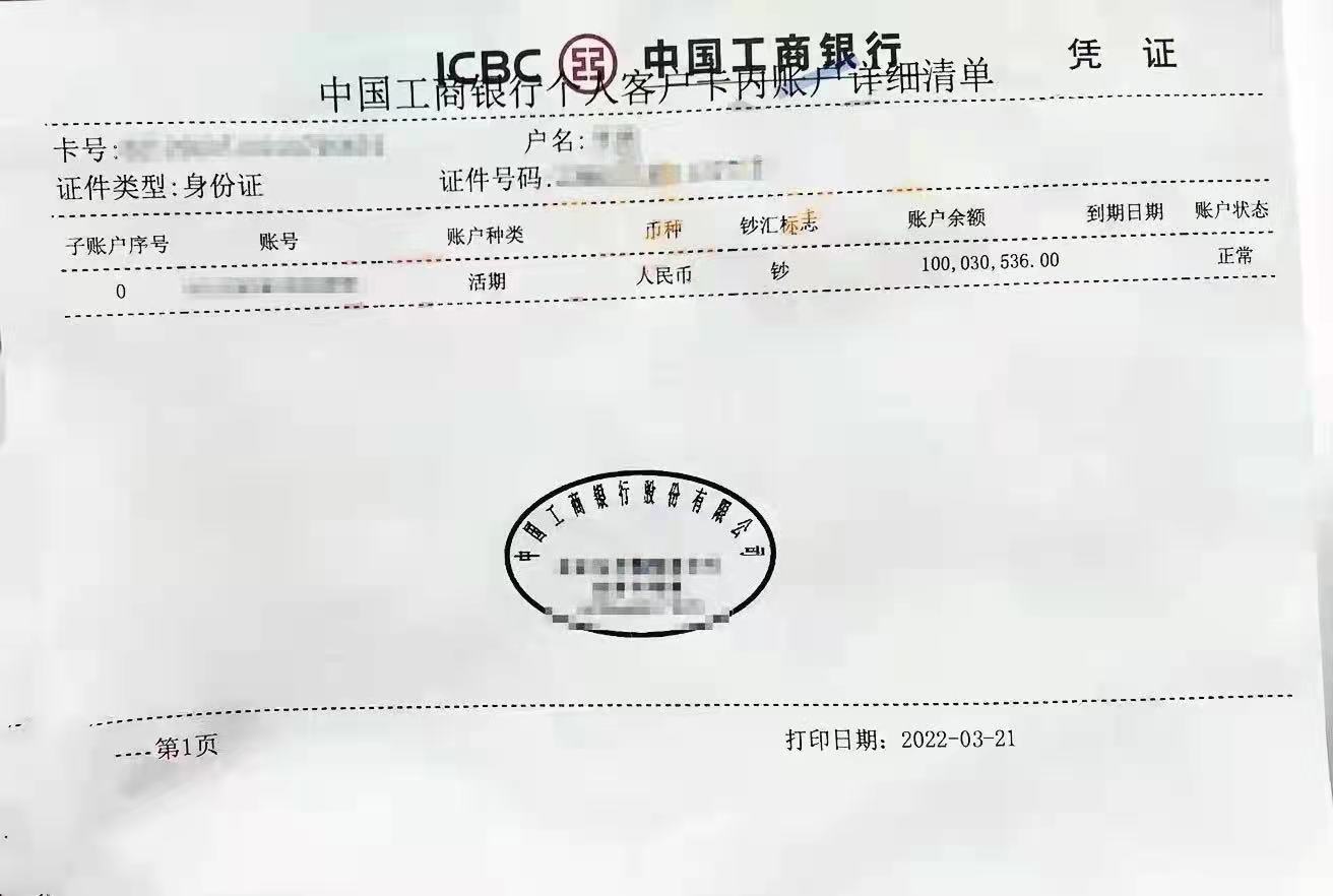 公司亮资小票图片展示