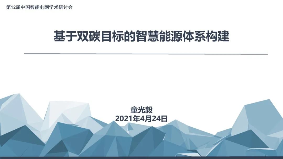 国家能源局电力安全监管司童光毅:基于双碳目标的智慧能源体系构建