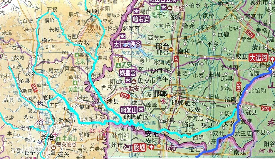 漳河的源头和终点地图图片