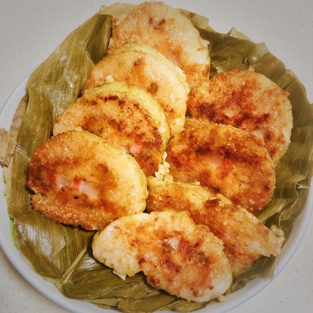 煎绿豆粽,外酥里嫩的,口感棒极了