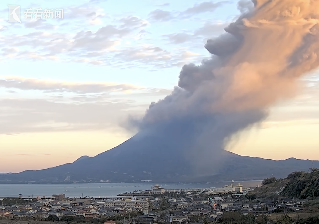 日本樱岛火山喷发图片