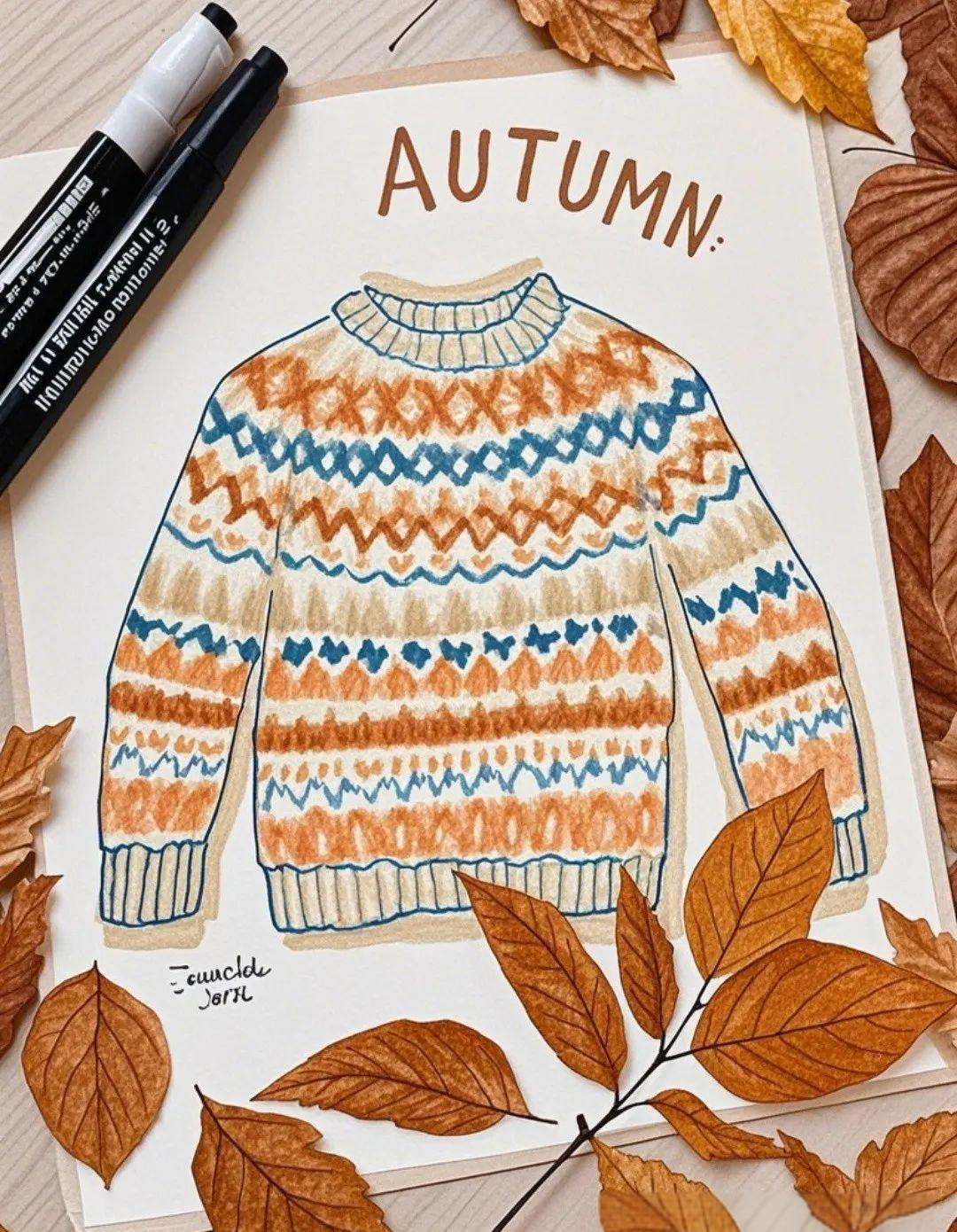 毛衣绘画素材与参考作品精选