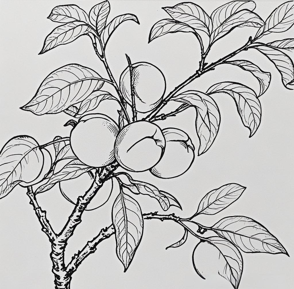 桃树线描图绘制技巧详解