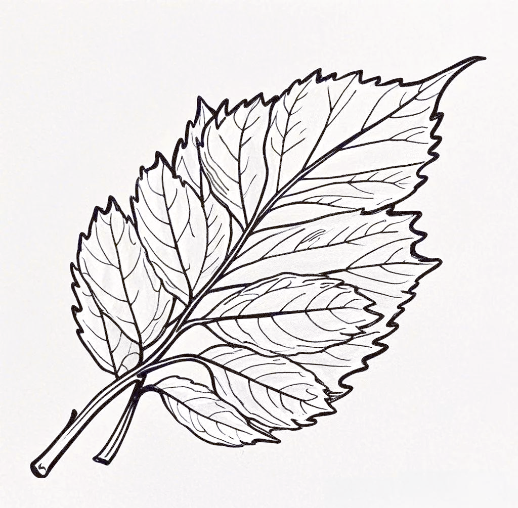 多种常见树叶的简笔画,线稿绘制及绘画技巧详解