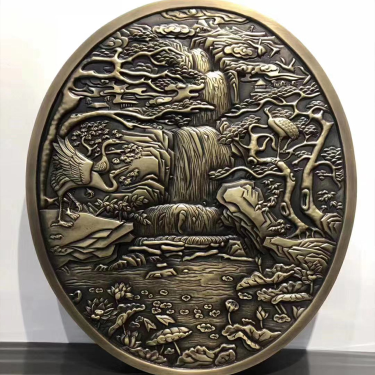 创新演绎仿铜铝板雕刻壁画,铝浮雕壁画背景墙