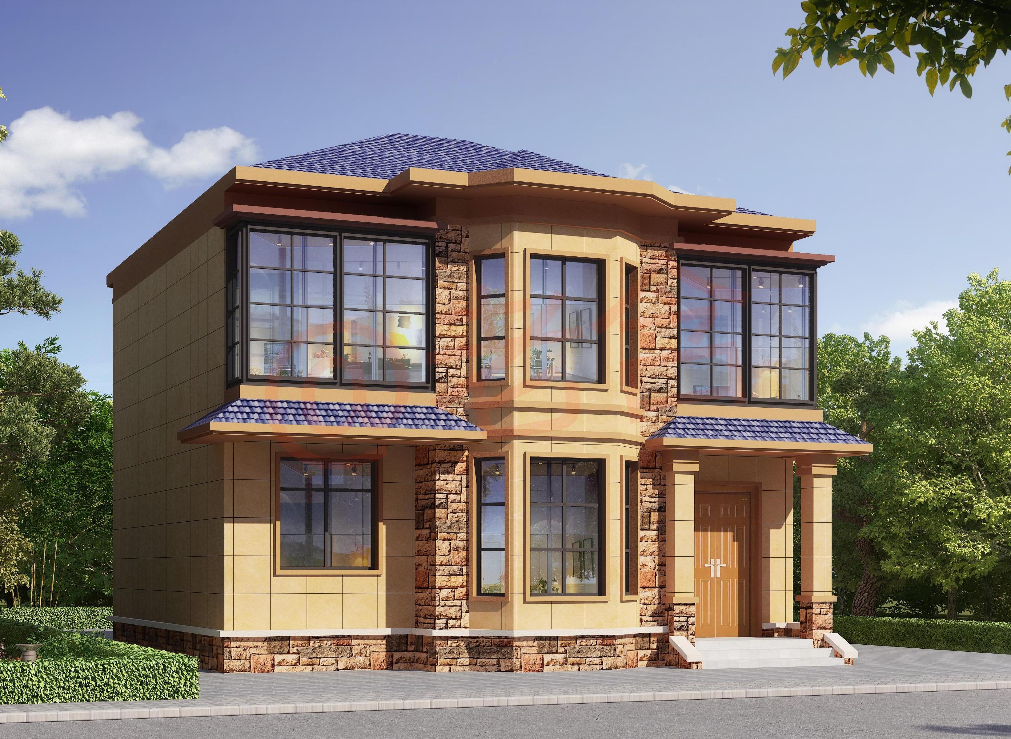 百里挑5的农村自建房别墅设计图,精美的外观 合理的布局设计!