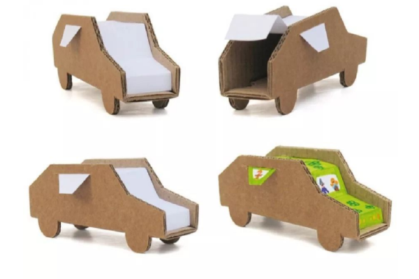 纸壳汽车幼儿园图片