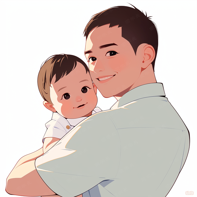 亲子头像|父子,父女创意手绘头像,爱的表达