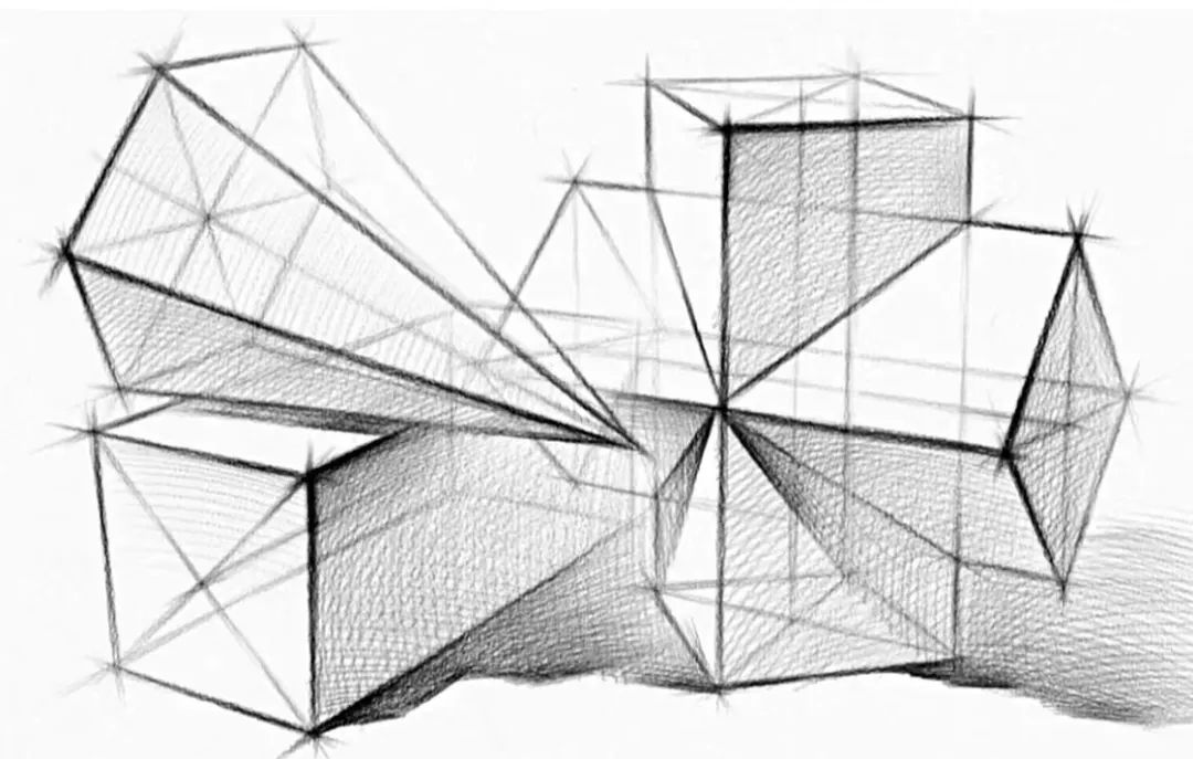 素材精选:石膏几何体结构素描系列