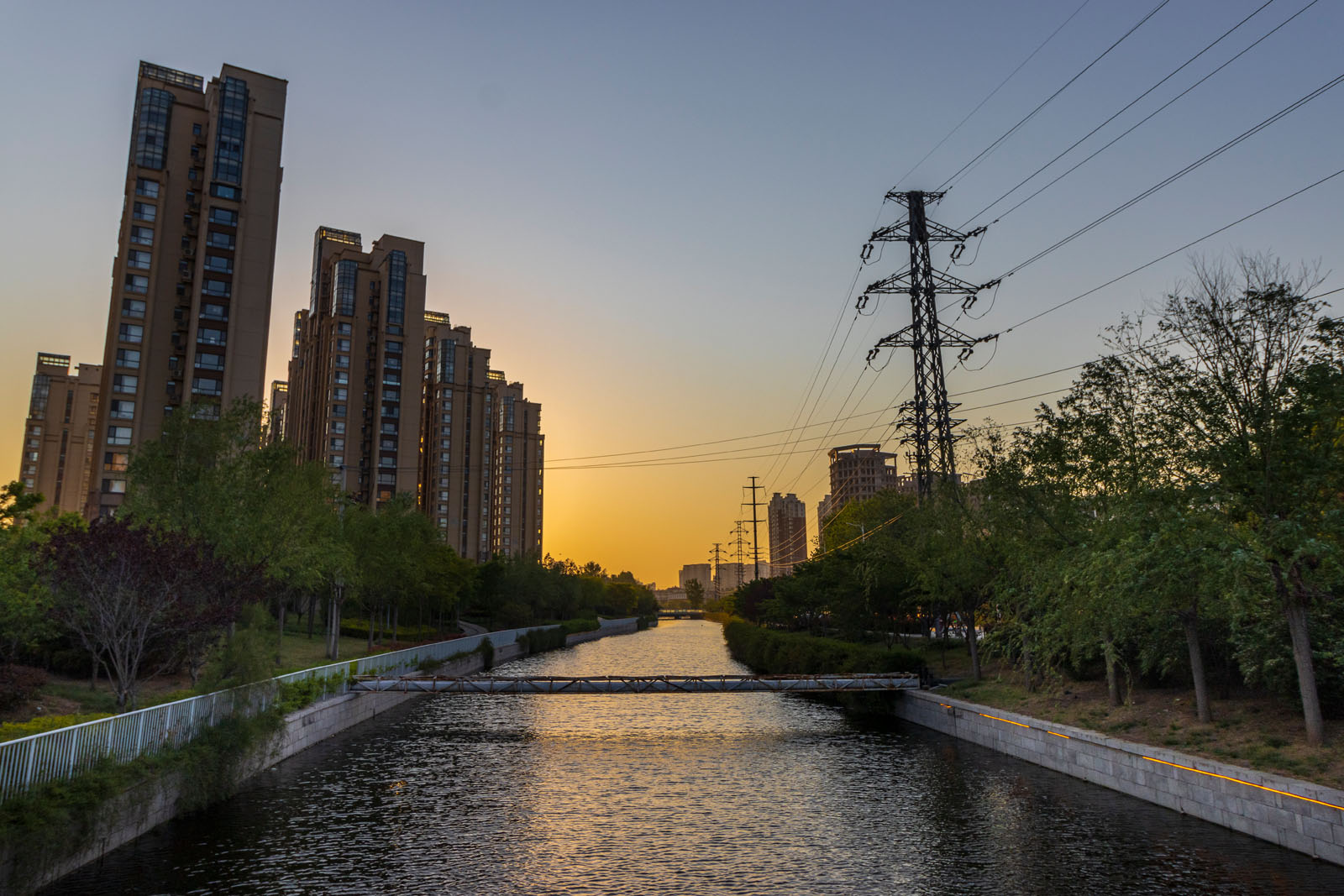 胶州云溪河交汇处的景色尽显河道之美