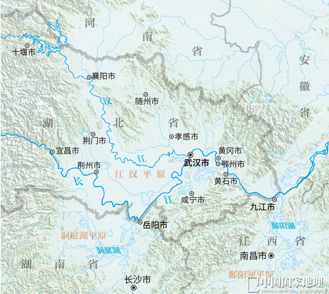 江汉平原地图上的位置图片