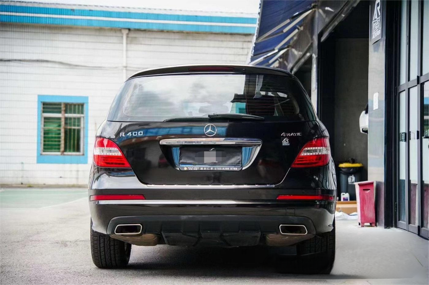 膜呗改色案例:奔驰r400全车换色金属黑 低调的奢华