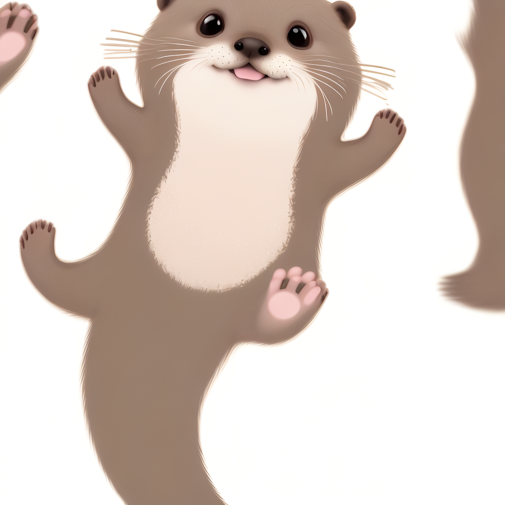 夏天可爱的水獭形象