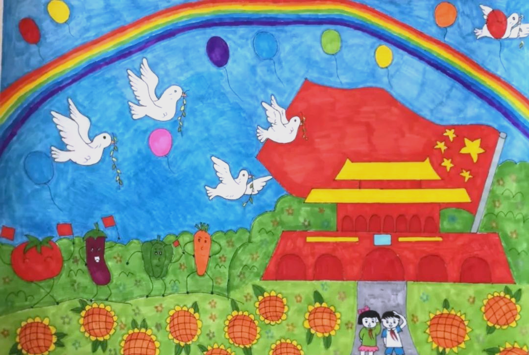 寿光学子用画笔传递爱国热情,喜迎国庆