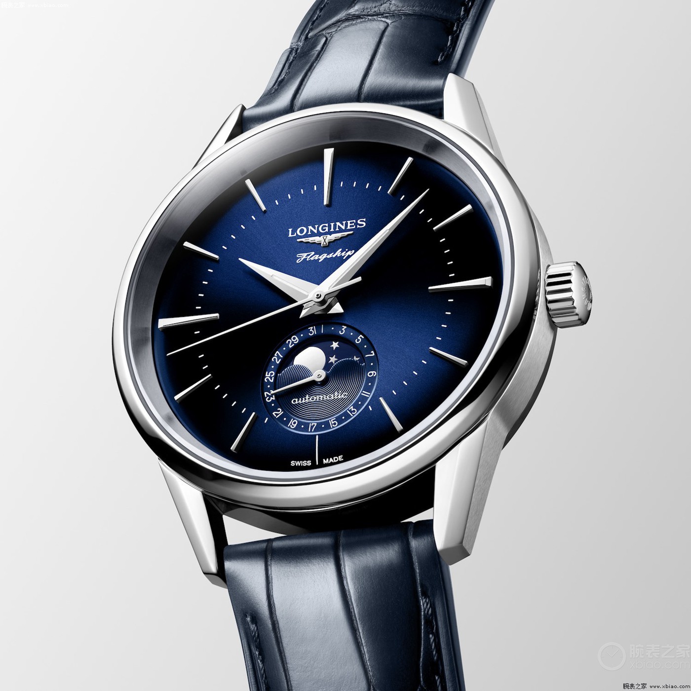 浪琴表推出军旗经典复刻38.5毫米月相腕表