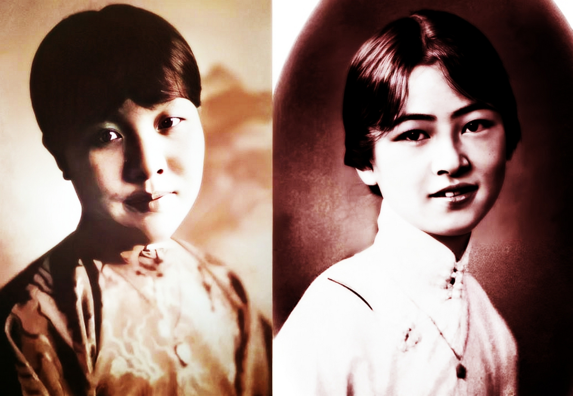 1925年,冰心与年轻的林徽因在美国合影.