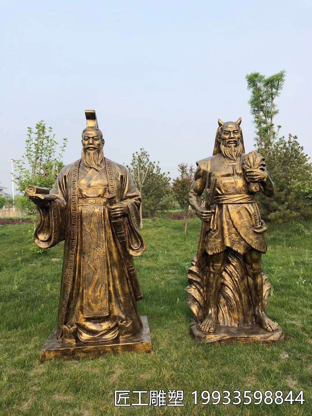 皇帝炎帝蚩尤雕塑 玻璃钢三皇五帝雕塑 历史人物