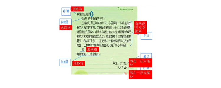 小学生书信格式怎么写图片