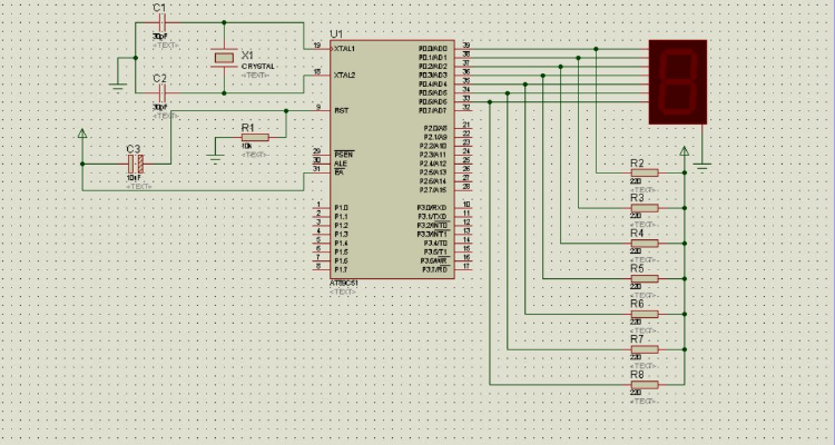 数码管显示0～9对应的段码