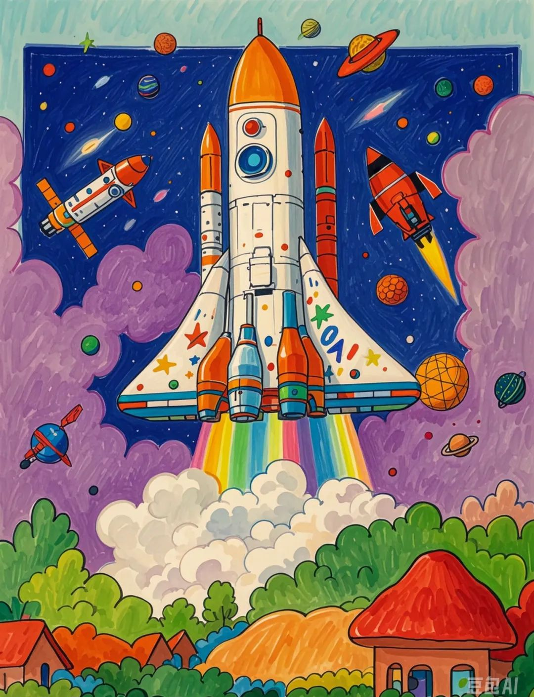 精选科幻主题黑白线稿素材,展现航天航空未来感