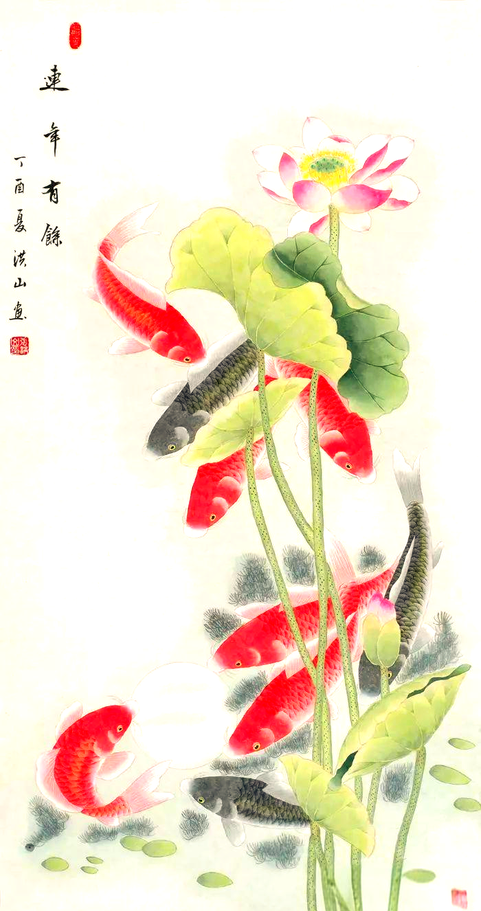 而鱼与"余"谐音,寓意着年年有余,富贵一生的美好愿望