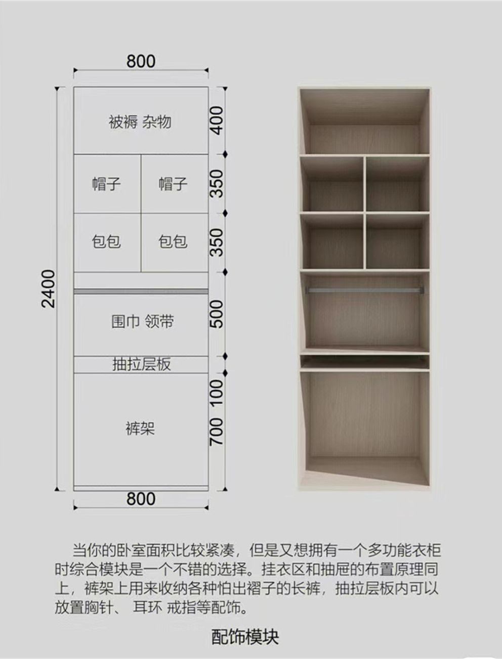 六款超实用的衣柜内部结构尺寸图分享,快收藏!