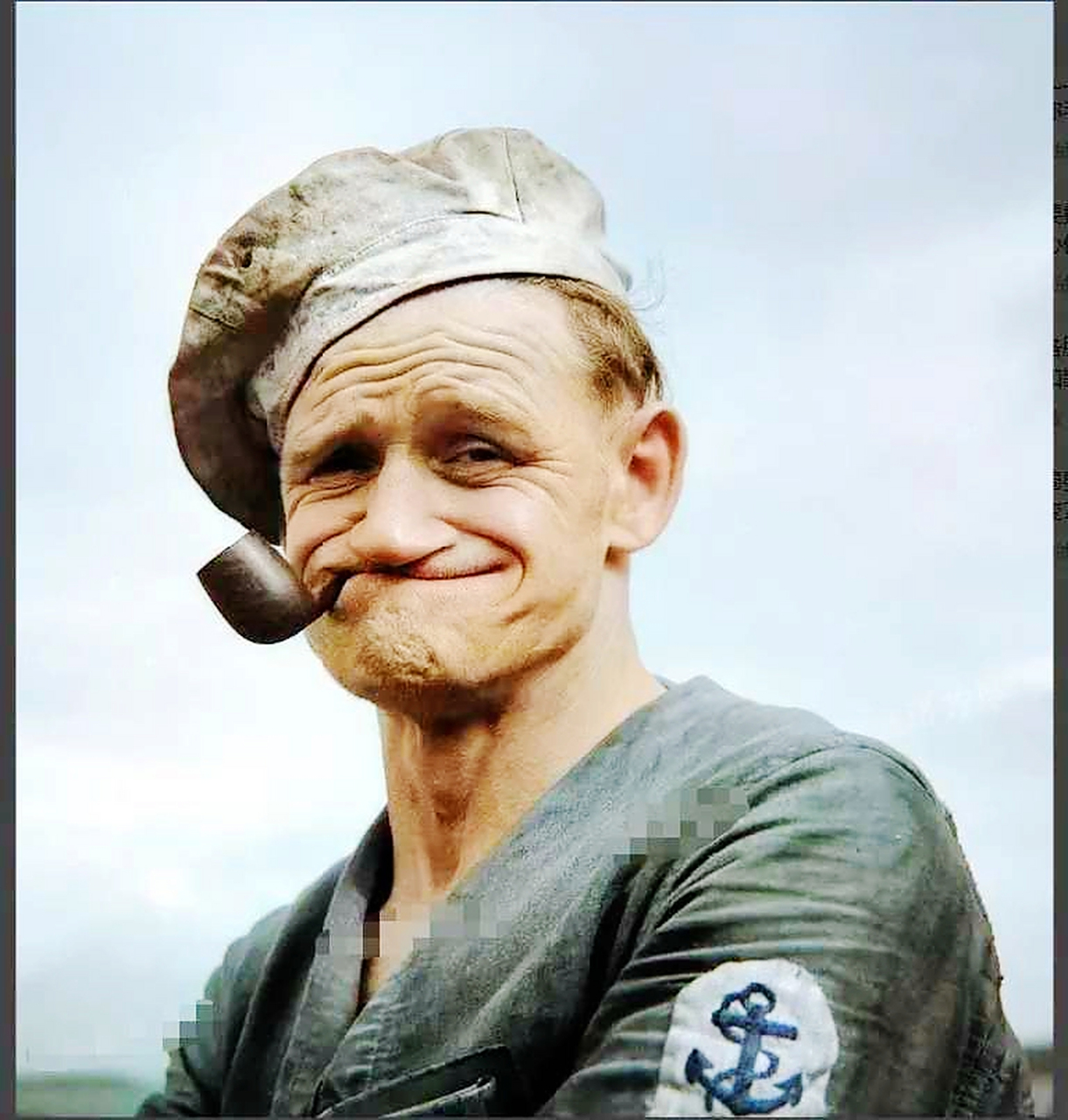 1929年大力水手的原型唐尼·汉巴斯,在英国战舰罗德尼号上.