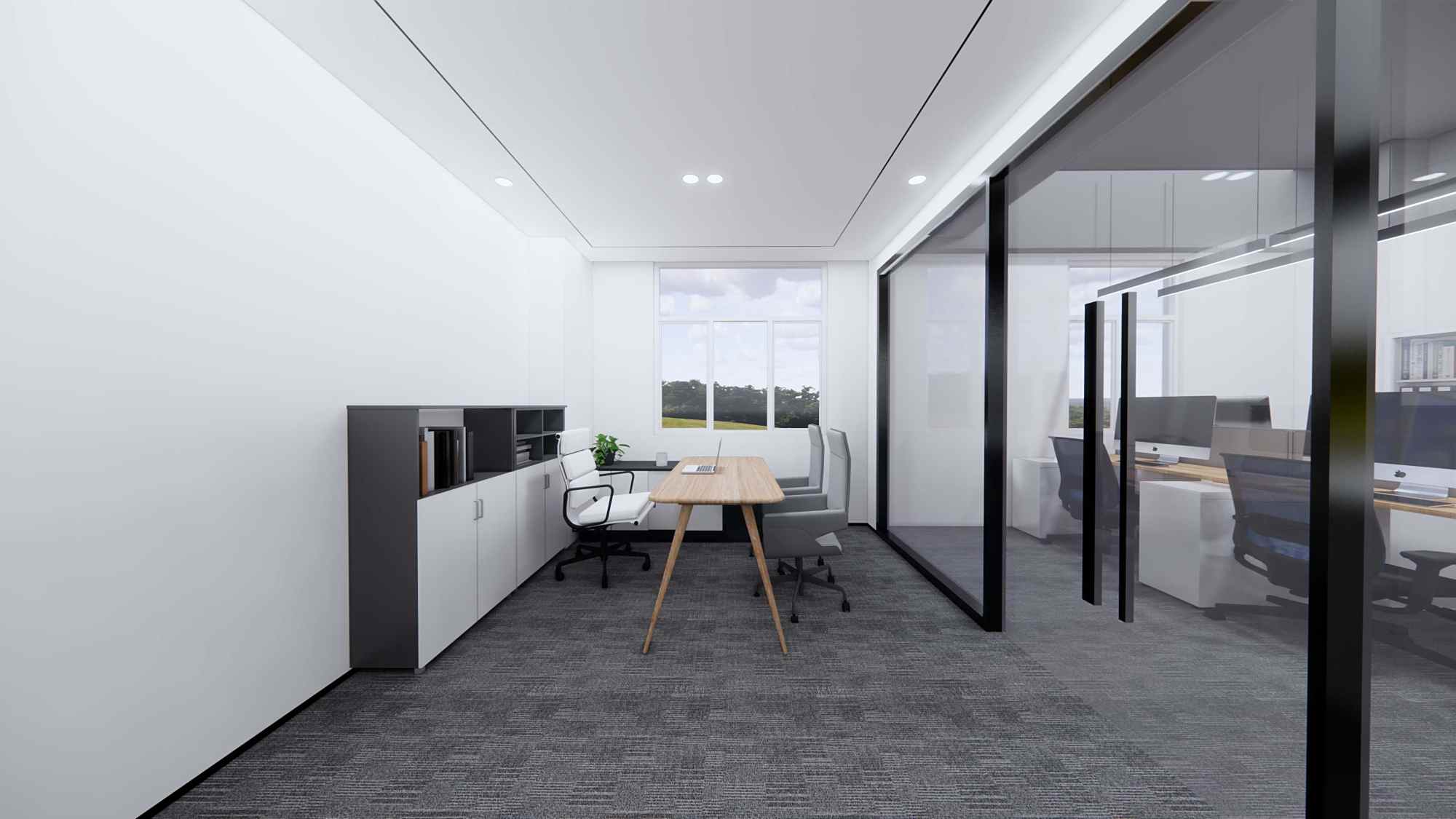 医药科技公司50平米办公室设计布局装修方案