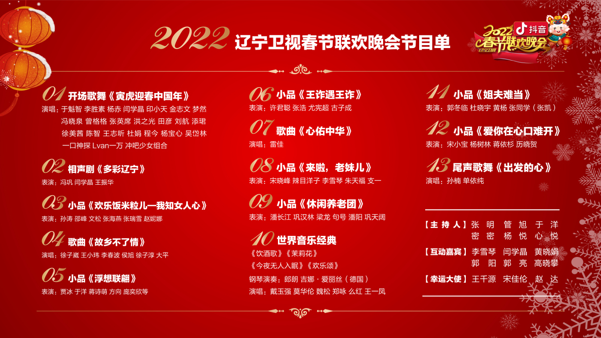 辽宁春晚节目单2022图片