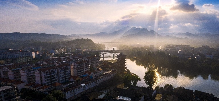 靖州渠江的早晨