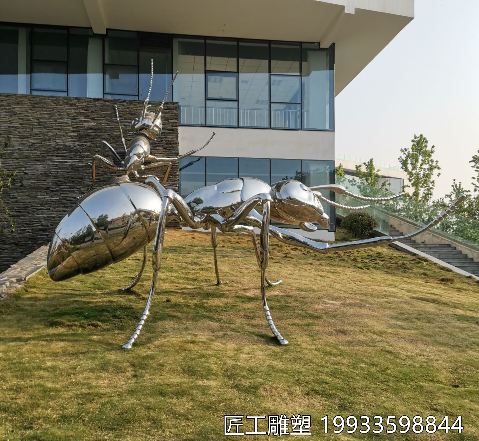 仿真不锈钢蚂蚁雕塑 城市园林景观小品金属铁艺户外装饰摆件