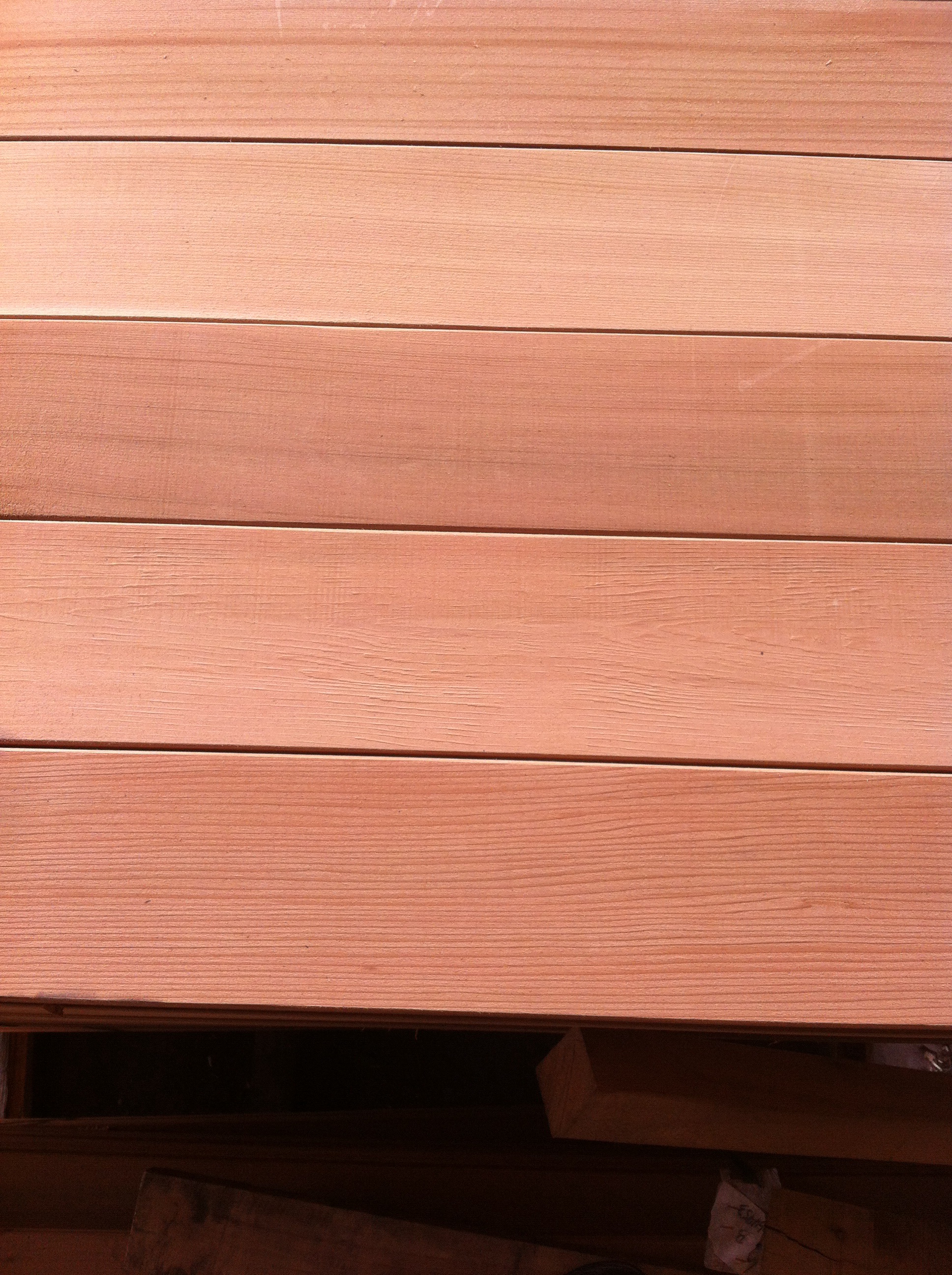 柳桉木,花旗松,红雪松场地现场对比