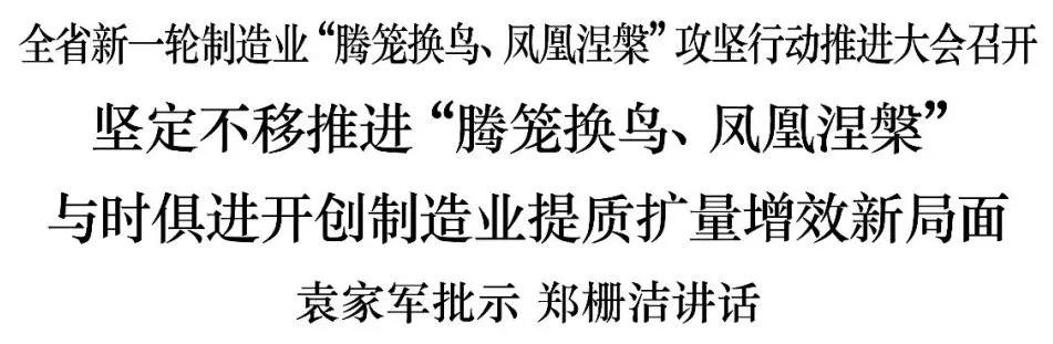 浙江召开新一轮制造业"腾笼换鸟,凤凰涅槃"攻坚行动推进大会