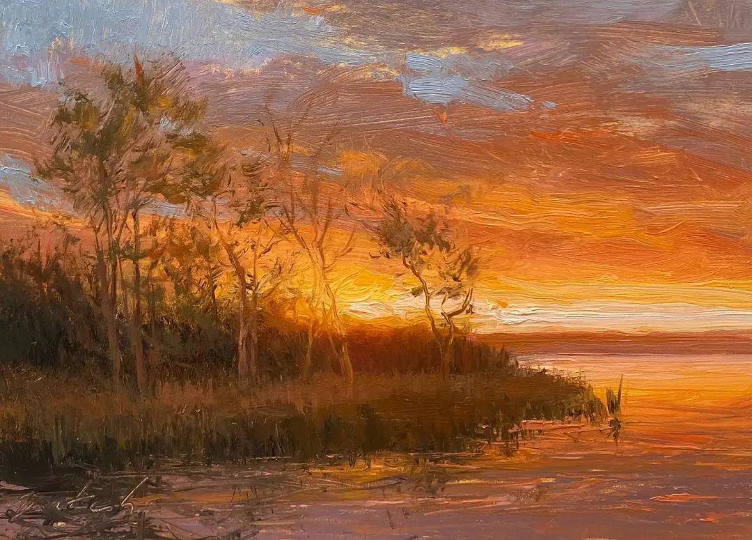 油画|晚霞落日 paul batch 人世间的一丝温柔(下)