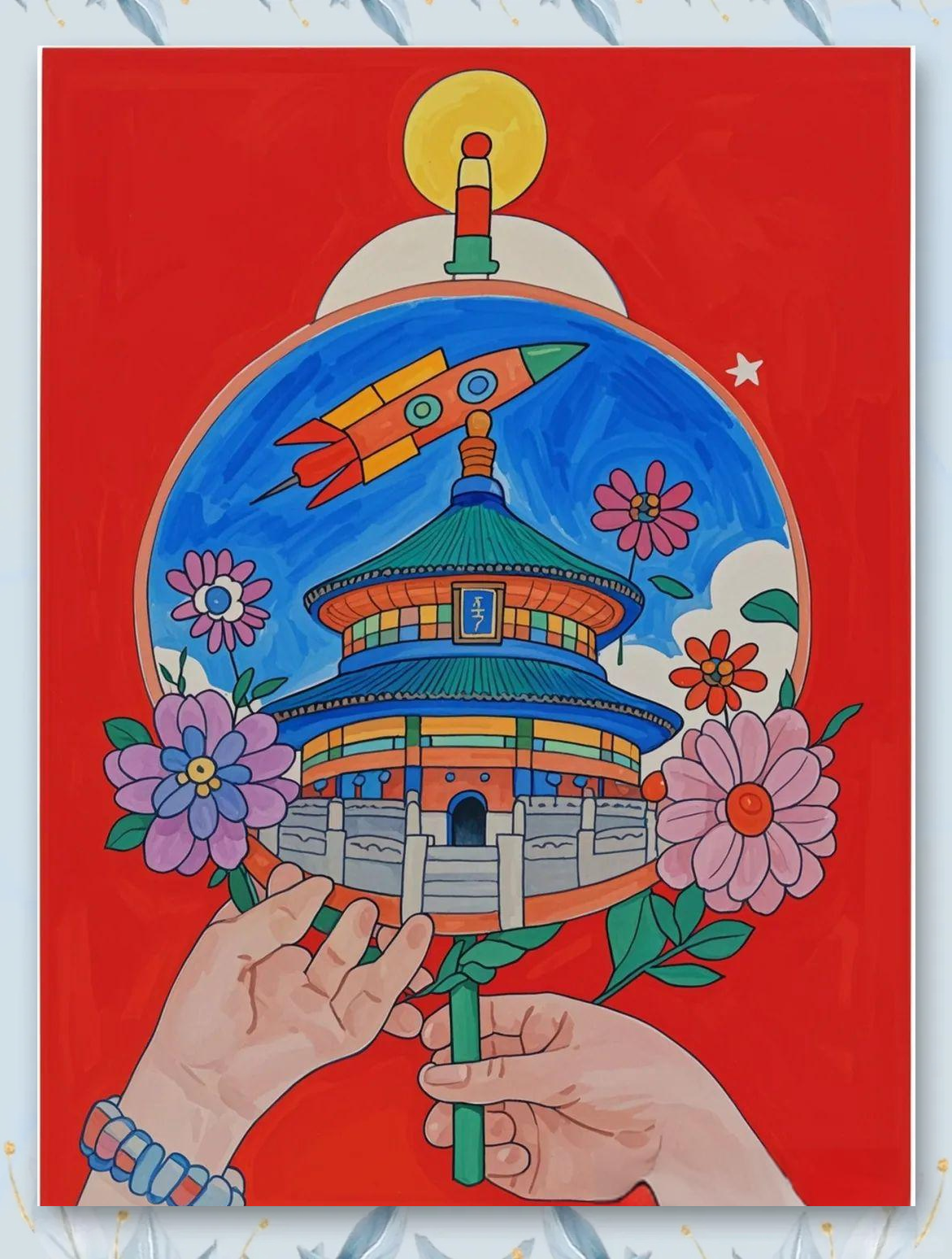 综上所述,要创作出优秀的国庆节儿童获奖绘画作品,需要巧妙结合线描