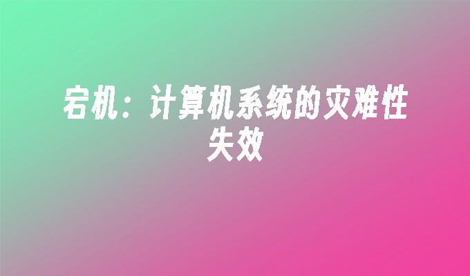 宕机是什么意思?计算机系统的灾难性失效