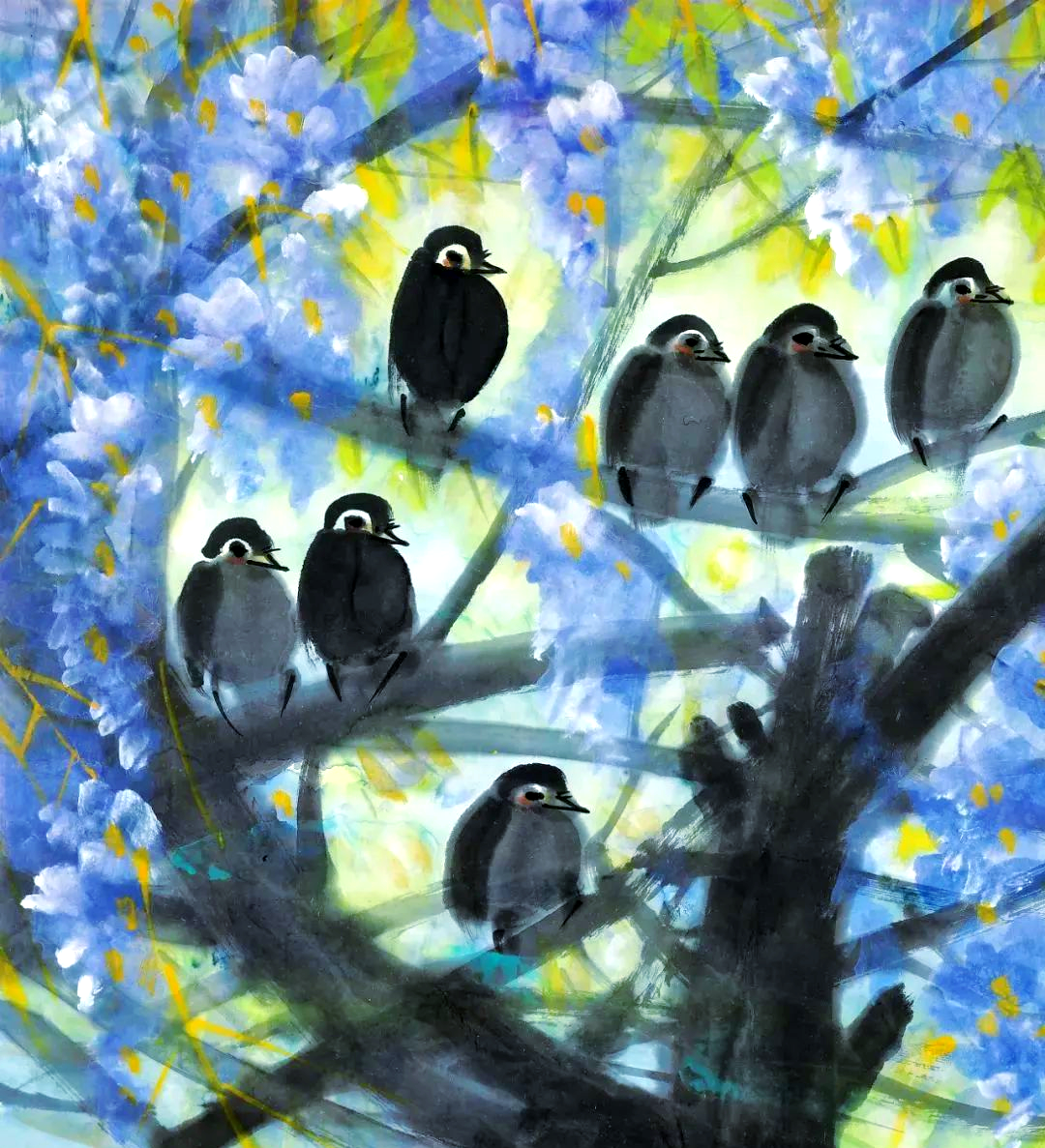 探索林风眠画作中的繁花与小鸟:沉郁浪漫与现代艺术的完美交融