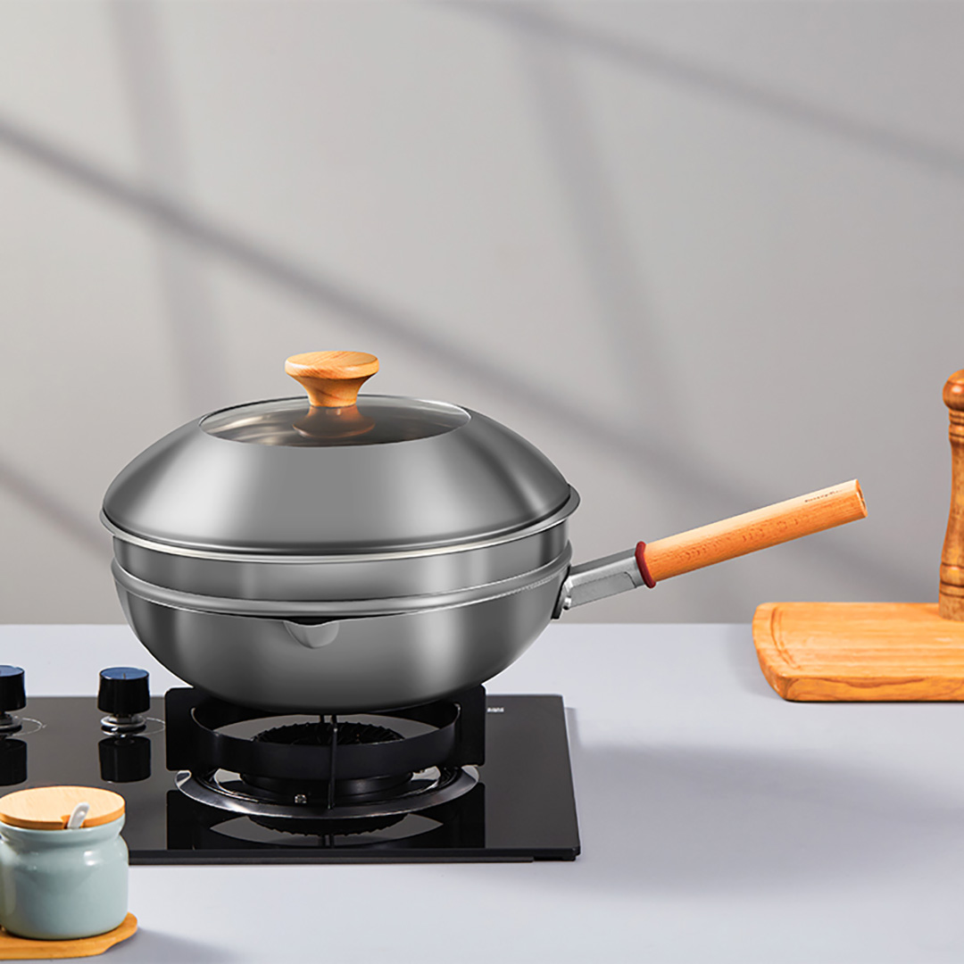 悦味钛盾无涂层炒锅:全新烹饪体验,让美食成为生活的享受!