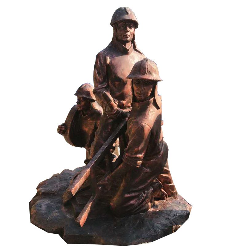 公园消防人物铜雕