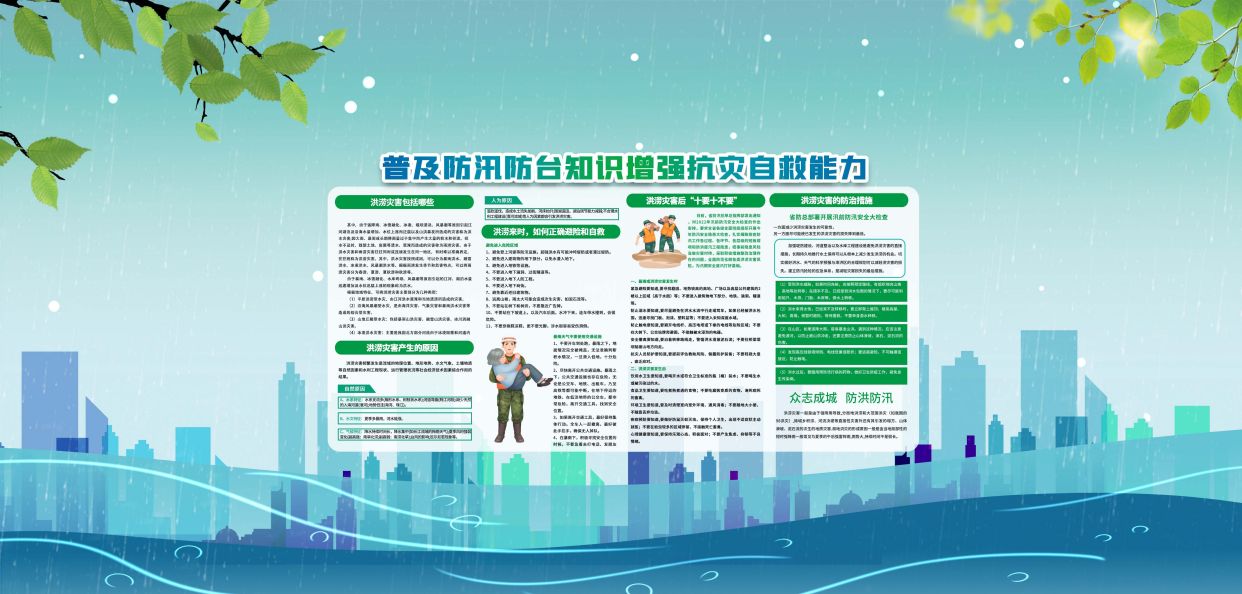 筑牢防汛安全屏障社区宣传展板