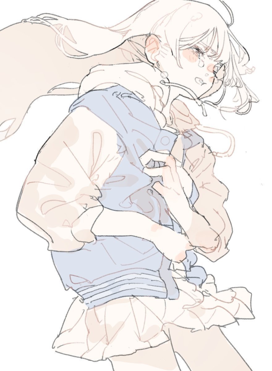 画师「あすぱら」作品欣赏:画风清爽干净,冷色调的少女人物插画