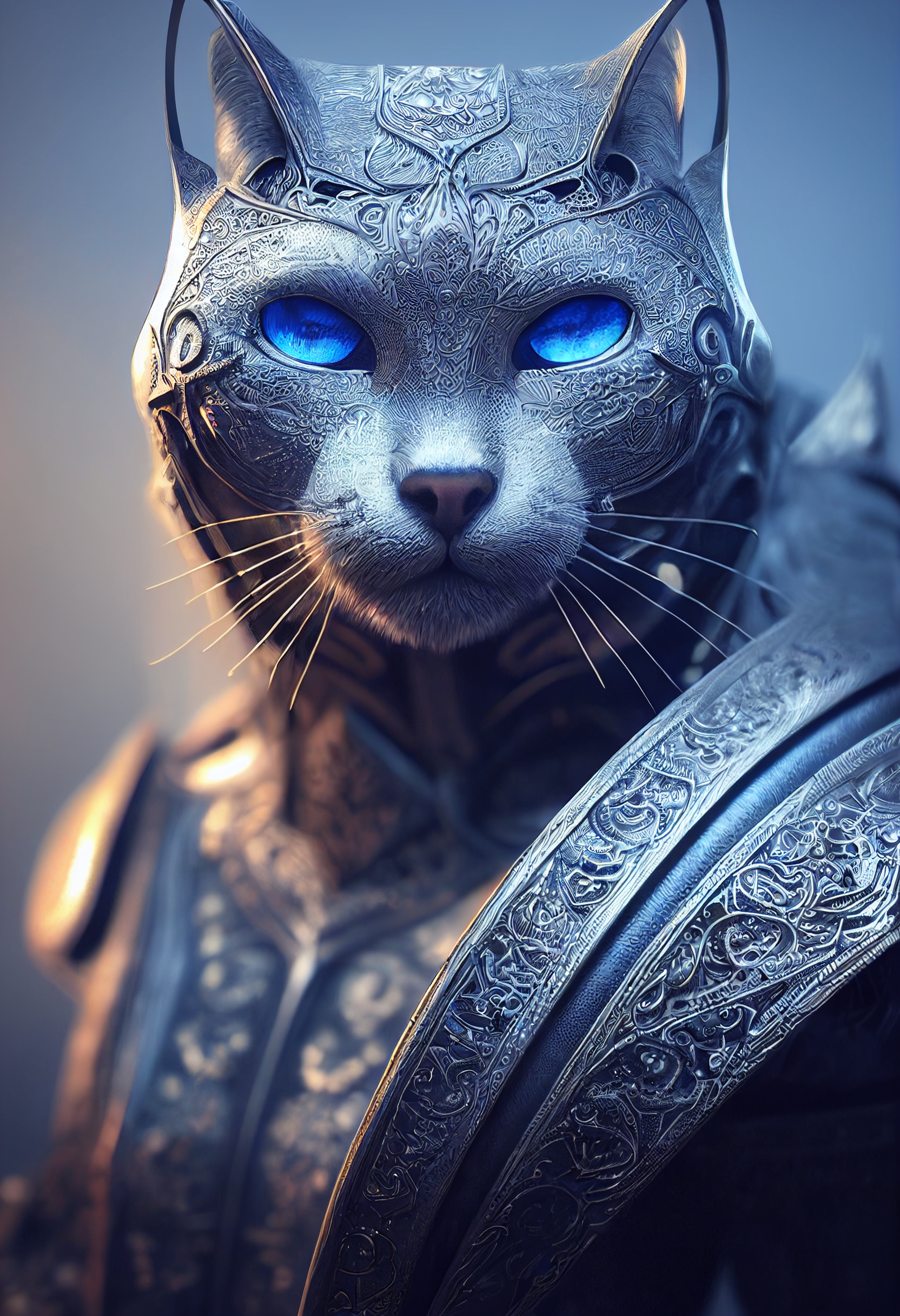 身披银甲的波斯国王猫