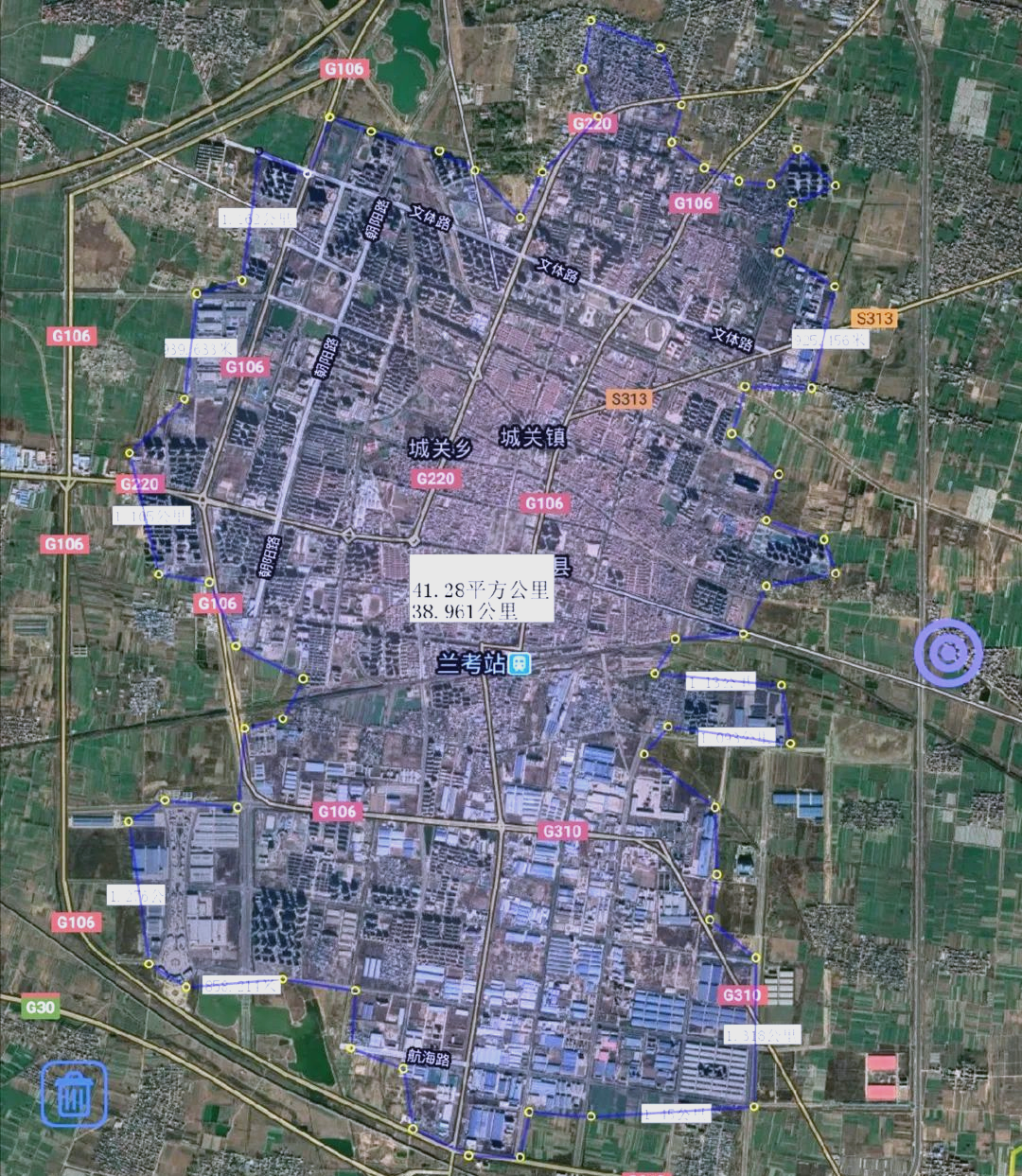 开封市各区县建成区面积对比,哪个最大